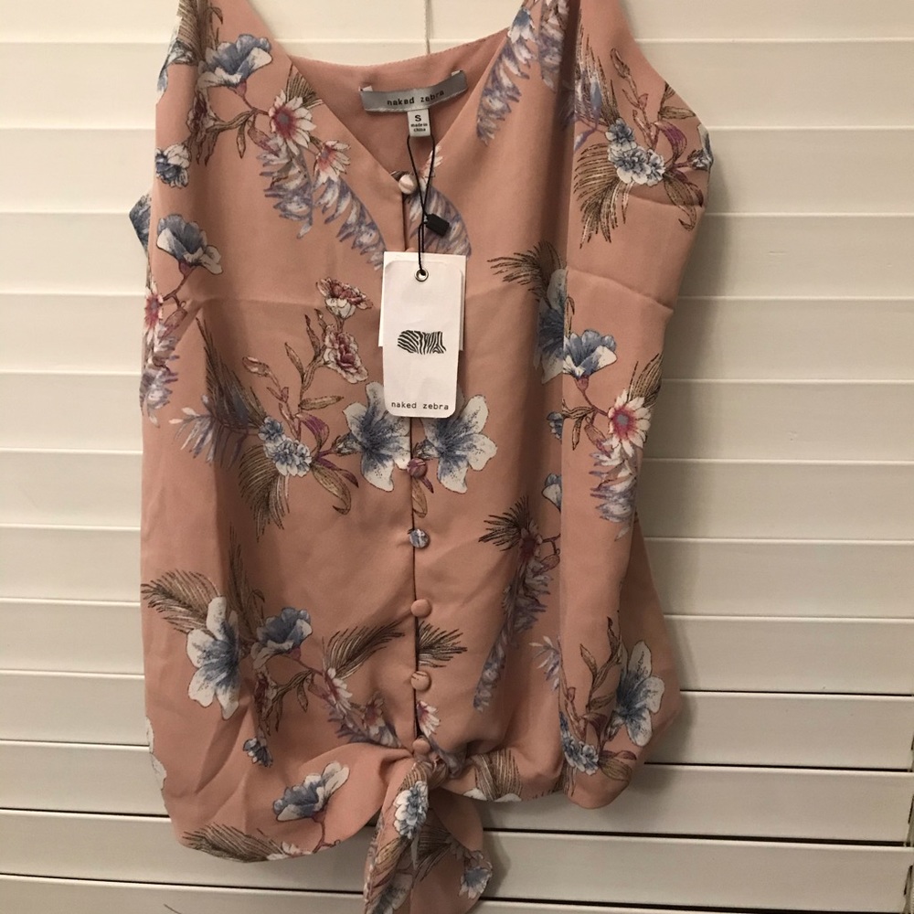 Naked Zebra floral pink shirt